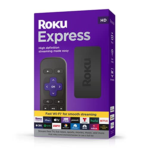 Roku Express (New, 2022) HD Streaming Device with High-Speed HDMI Cable and Simple Remote, Guid…