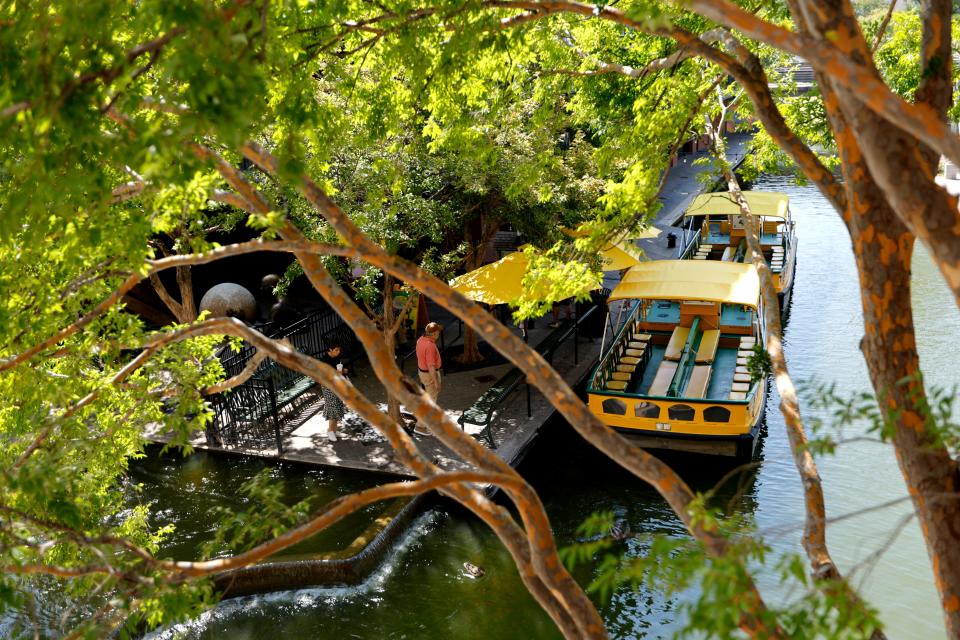 A water taxi is pictured in Bricktown in Oklahoma City, Thursday, Sept. 7, 2023.