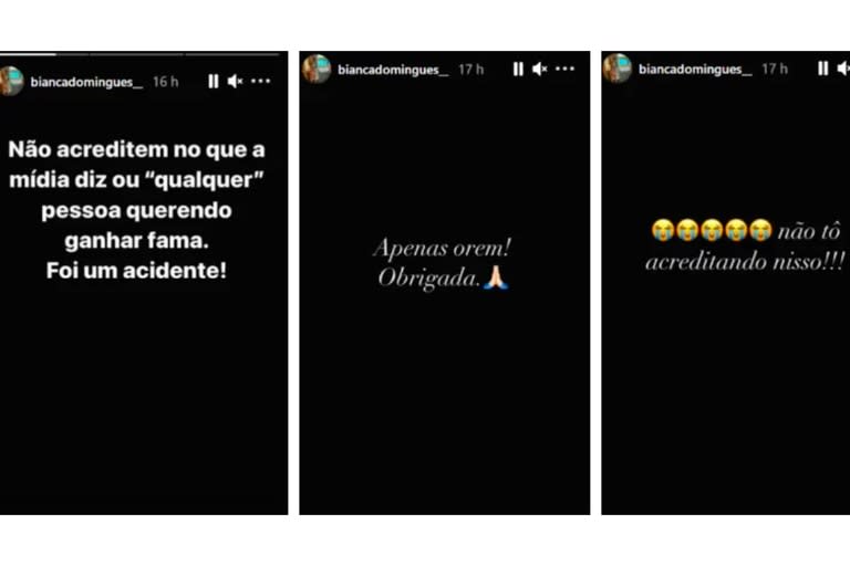 Tres de las stories de Instagram que Domingues publicó a modo de descargo