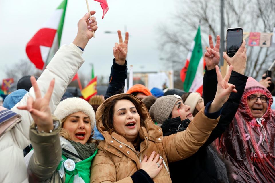 Solidarity protests have happened in countries all over Europe - including this one in Strasbourg, France (AP)