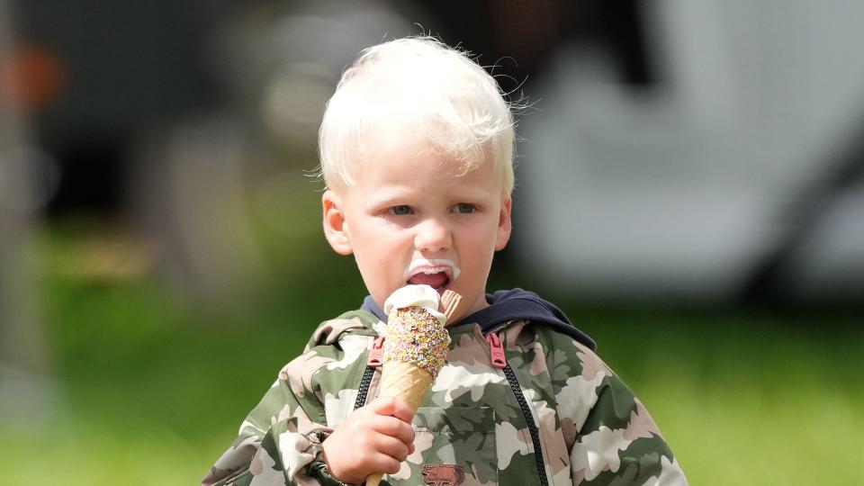 Lucas enjoying an ice cream