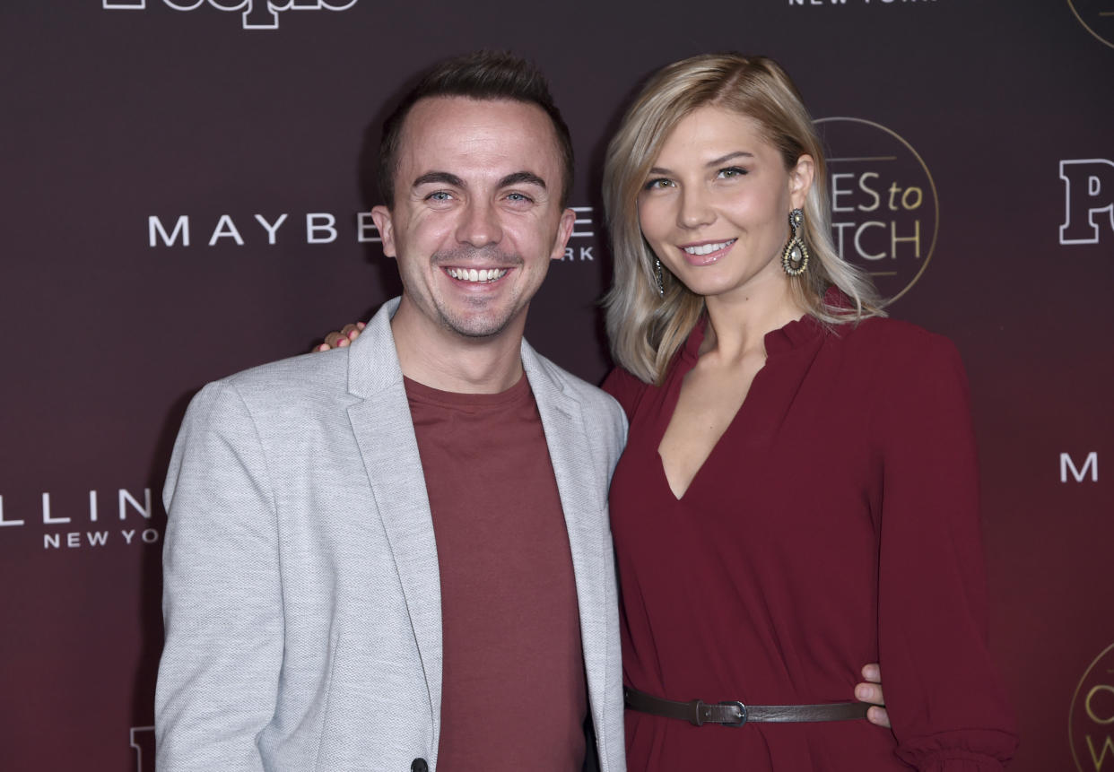 Frankie Muniz, left, and Paige Price arrive at the 5th annual People Magazine "Ones To Watch" party at NeueHouse Hollywood on Wednesday, Oct. 4, 2017, in Los Angeles. (Photo by Richard Shotwell/Invision/AP)