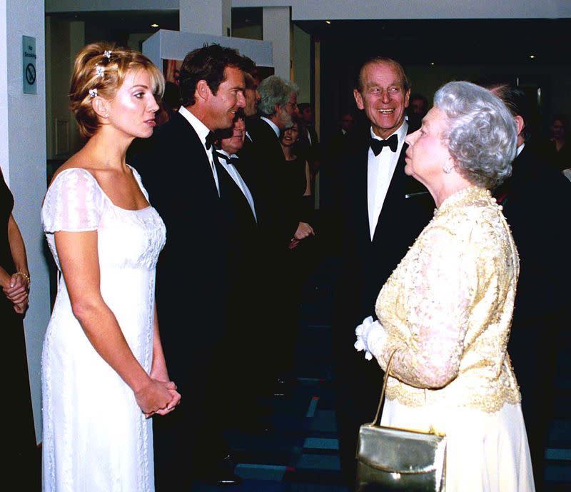 <p>Actress Natasha Richardson looked effortlessly chic in a flowy peasant gown. If you look closely, you can see her <em>Parent Trap </em>costar, Dennis Quaid, greeting Prince Philip in the background at the film’s London premiere. </p>