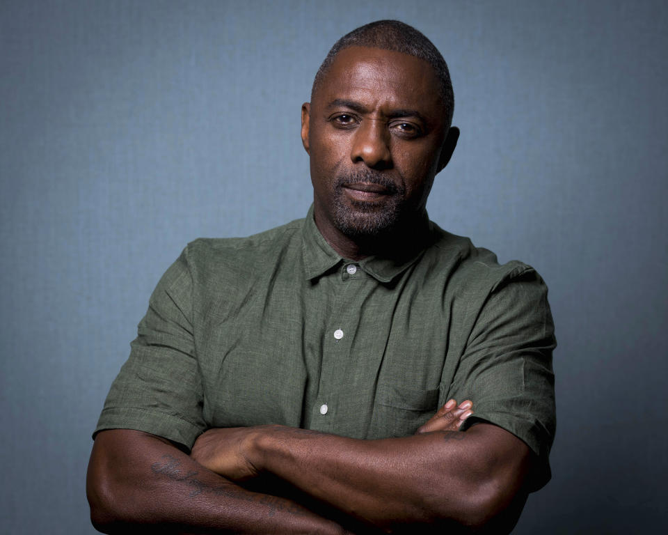 Idris Elba poses for portrait photographs to promote the television series "Hijack" on Monday, June 26, 2023 in London. (Scott Garfitt/Invision/AP)