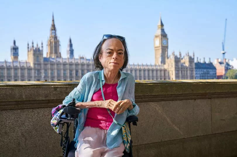 Liz Carr poses on a London Bridge as she discusses suicide in her BBC documentary Better Off Dead?
