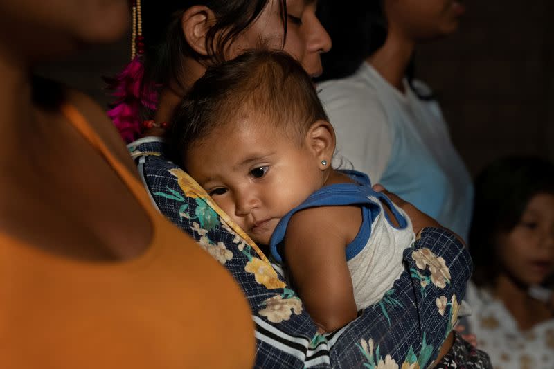 Members of Brazil's indigenous Guarani people pictured in unknown location