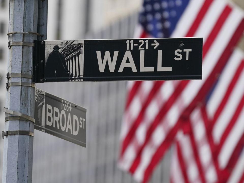  A street sign is seen in front of the New York Stock Exchange in New York.