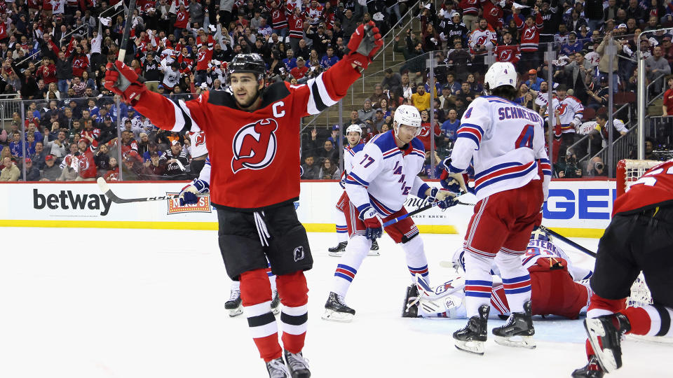 The Devils are moving on while the Rangers are heading home early.  (Photo by Bruce Bennett/Getty Images)