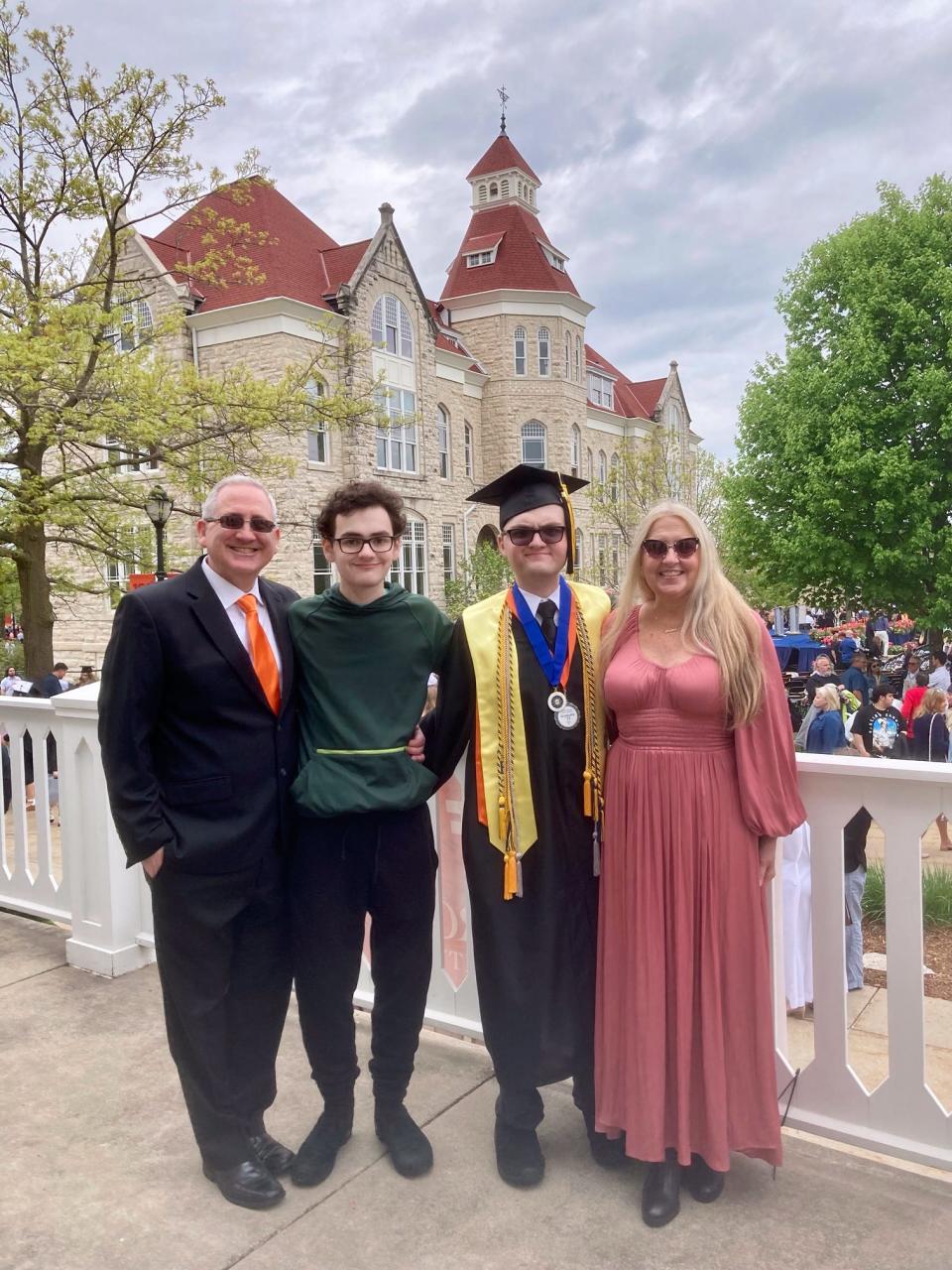 Anthony Sikorski is pictured with his family on May 13, graduation day at Carroll University in Waukesha.