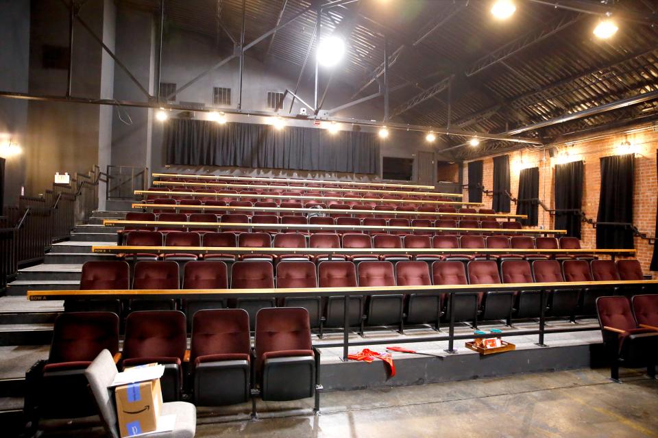 The new Carpenter Square Theatre is pictured before a rehearsal for Steve Martin's "Picasso at the Lapin Agile" at the long-running community theater's new home in Oklahoma City.