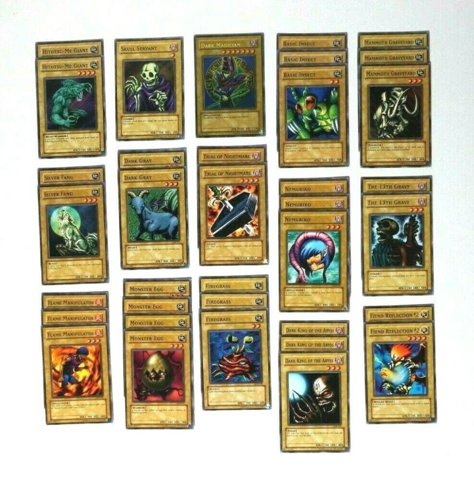 Yu-Gi-Oh! cards laid