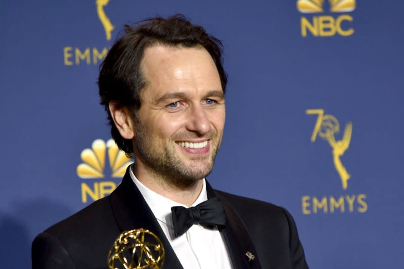 Matthew Rhys, winner of the award for Outstanding Lead Actor in a Drama Series for "The Americans," appears backstage during the Primetime Emmy Awards in downtown Los Angeles in 2018. File Photo by Christine Chew/UPI