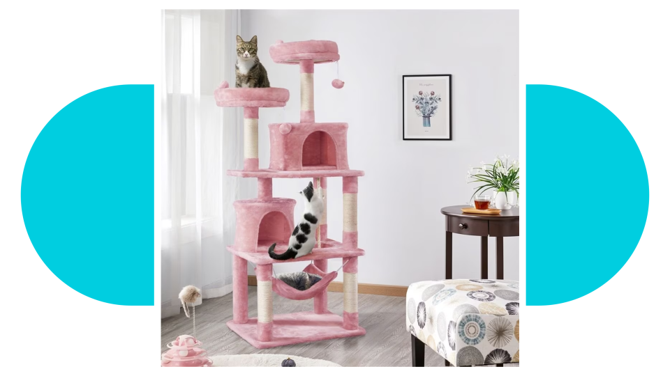 Barbiecore pet products: cat tree