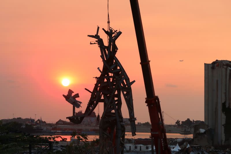 Sculpture by Lebanese architect Karam commemorates victims of last year's Beirut blast