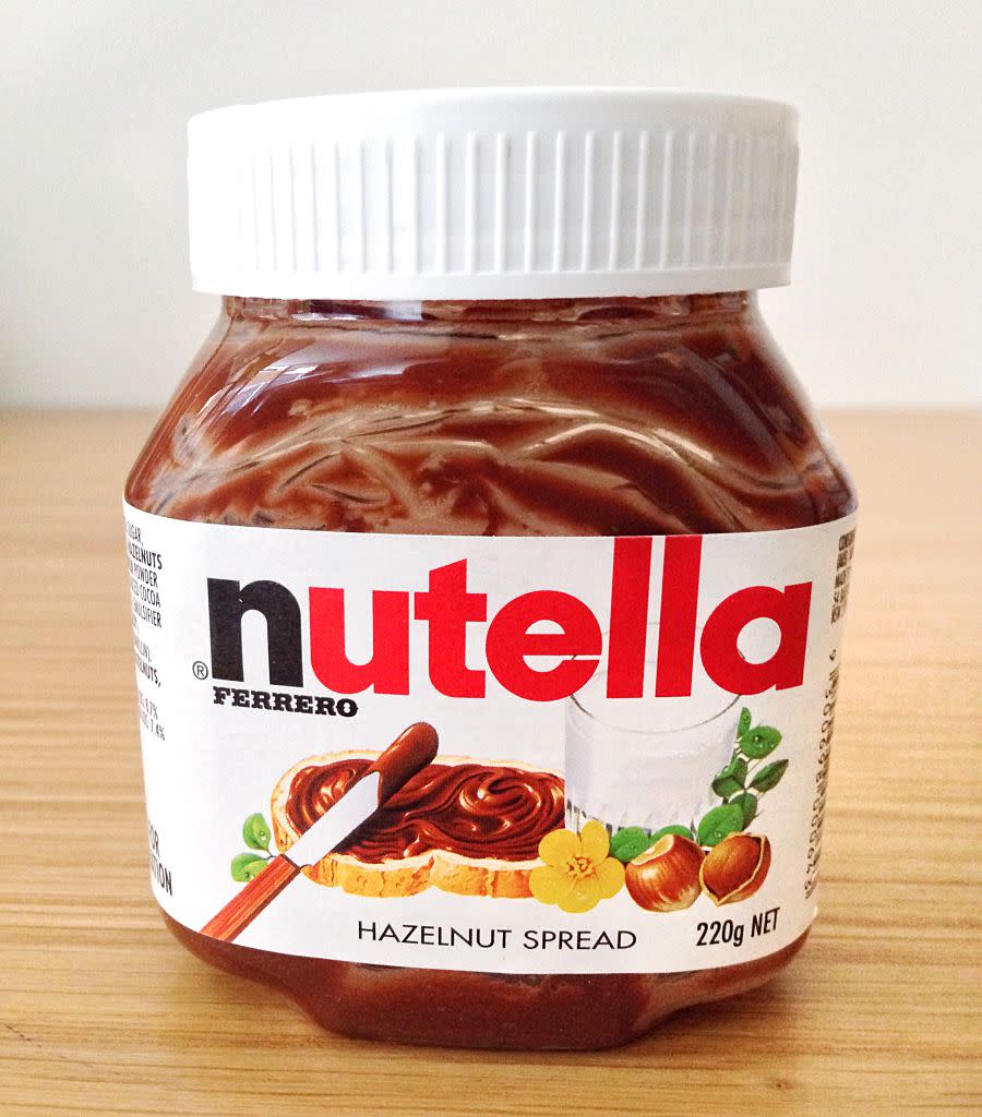 Empty jar of Nutella.