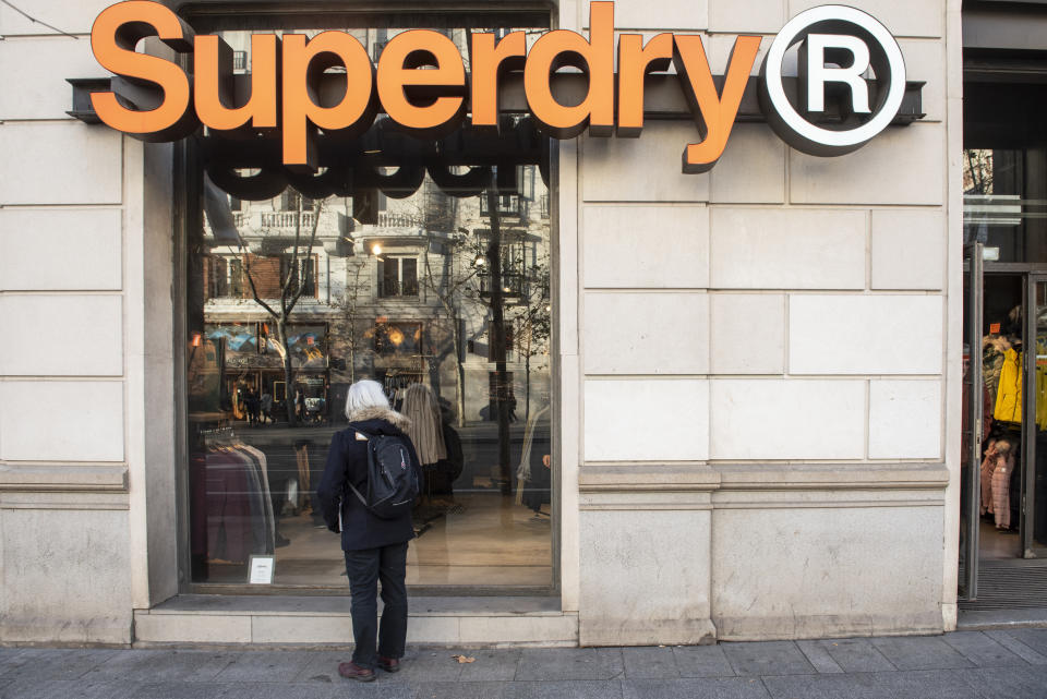 SPAIN - 2020/01/09: British clothing brand Superdry store seen in Spain. (Photo by Budrul Chukrut/SOPA Images/LightRocket via Getty Images)