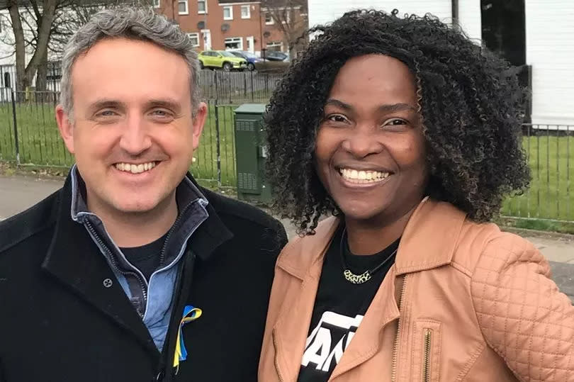 Gloria Adebo pictured with leader Alex Cole Hamilton -Credit:Scottish Liberal Democrats