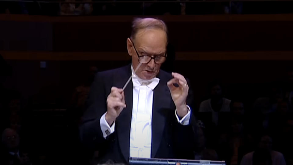 Ennio Morricone conducting the  Munchen Radio Orchestra