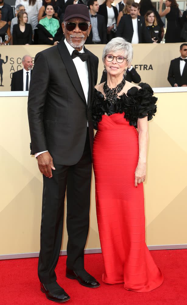 Morgan Freeman and Rita Moreno at the SAG Awards