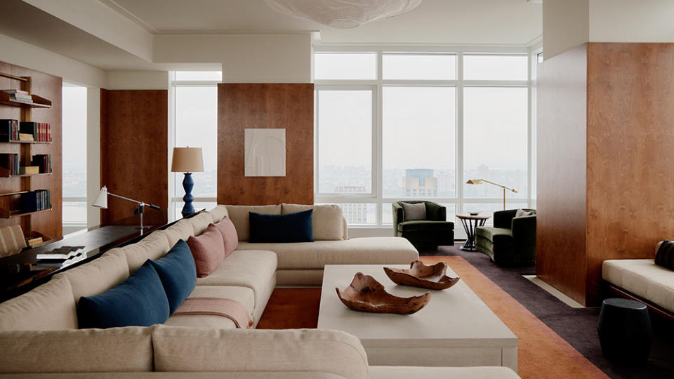 The penthouse living room