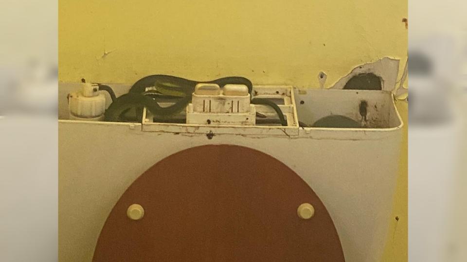 馬桶水箱內驚見4蛇盤據。（圖／翻攝自臉書社團「Townsville Snake Catchers」）