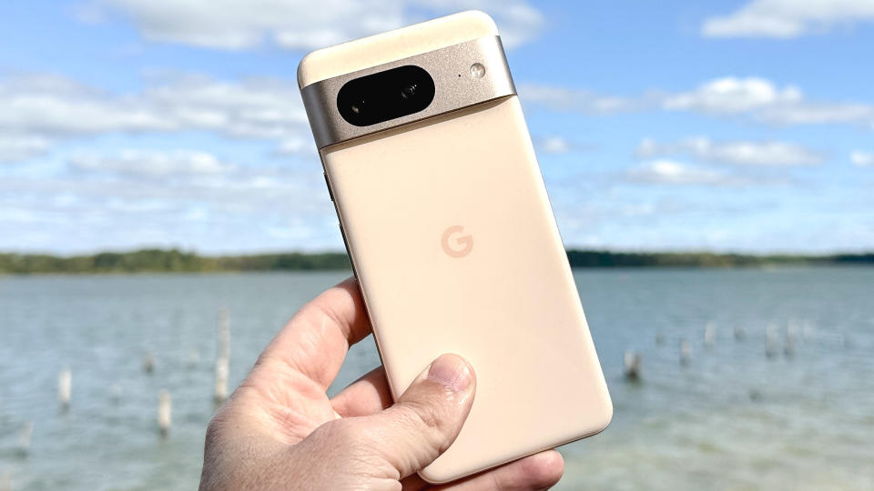 Google Pixel 8 shown held in hand