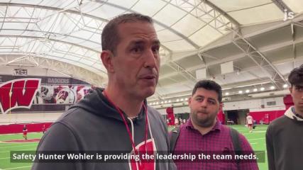Wisconsin football coach Luke Fickell looks ahead to the final push of spring practice