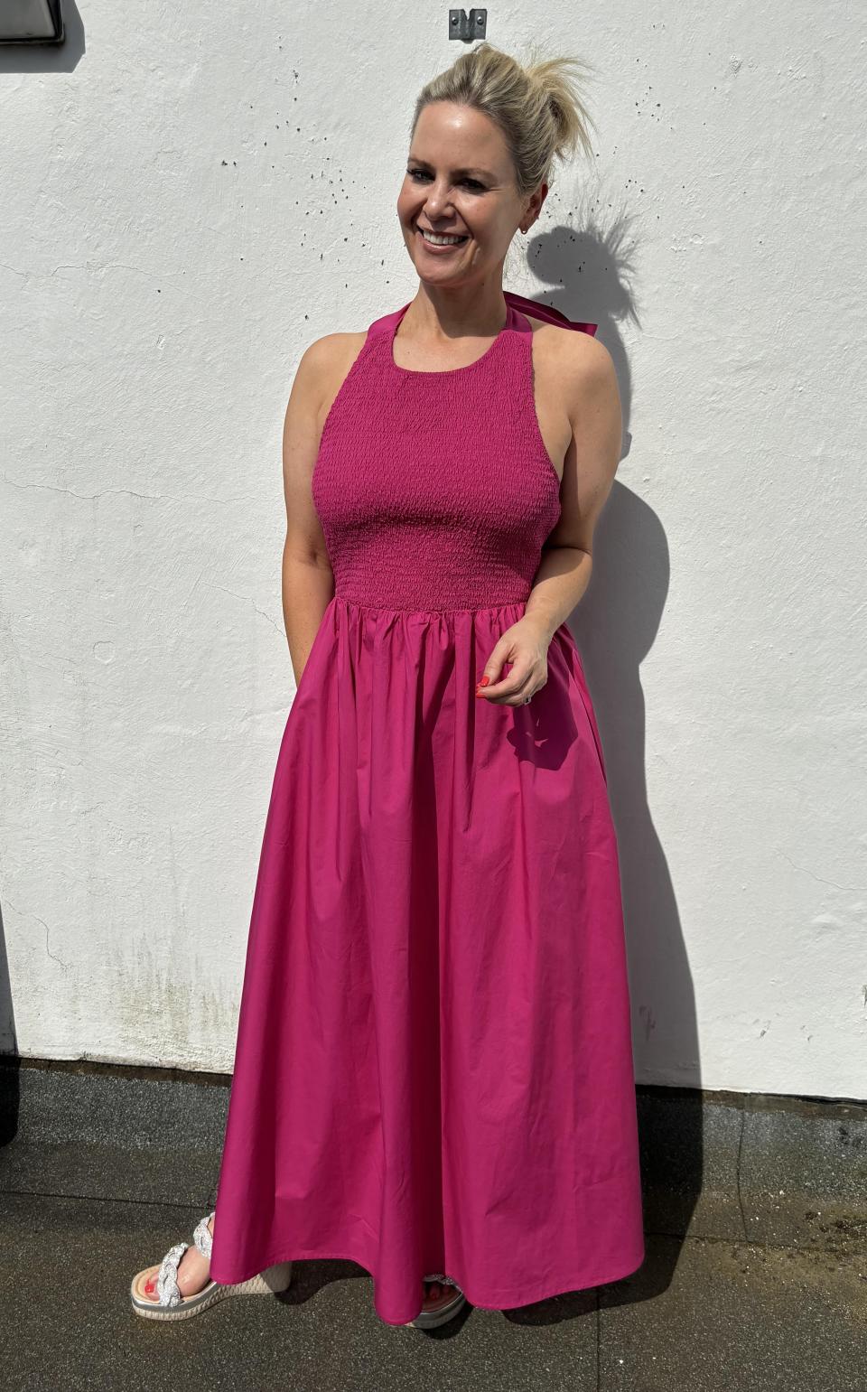 I love halterneck dresses and they feel very flattering.  (Yahoo Life UK)