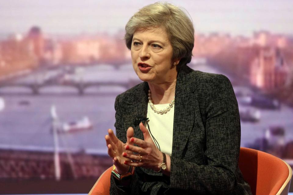 Gender equality: Theresa May speaks on the BBC's Andrew Marr Show: REUTERS