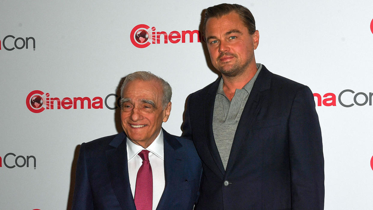  Martin Scorsese and Leo DiCaprio at CinemaCon to talk Killers of the Flower Moon.  