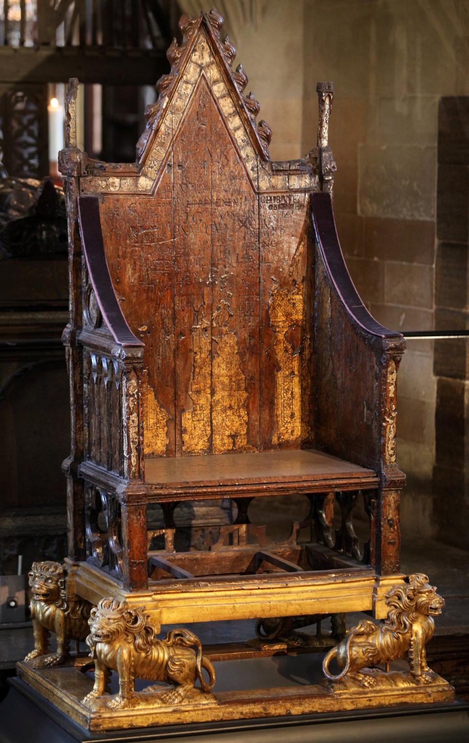 A general view of the Coronation Chair in Westminster Abbey on which King Henry VIII was throned in 1509 (Getty Images)