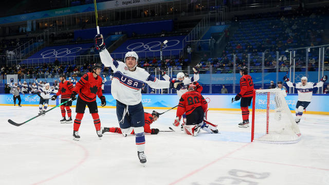 Team USA defeats Canada in men's hockey at Beijing Olympics