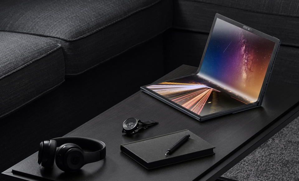 Asus Zenbook 17 Fold OLED UX9702 on table, CES 2022