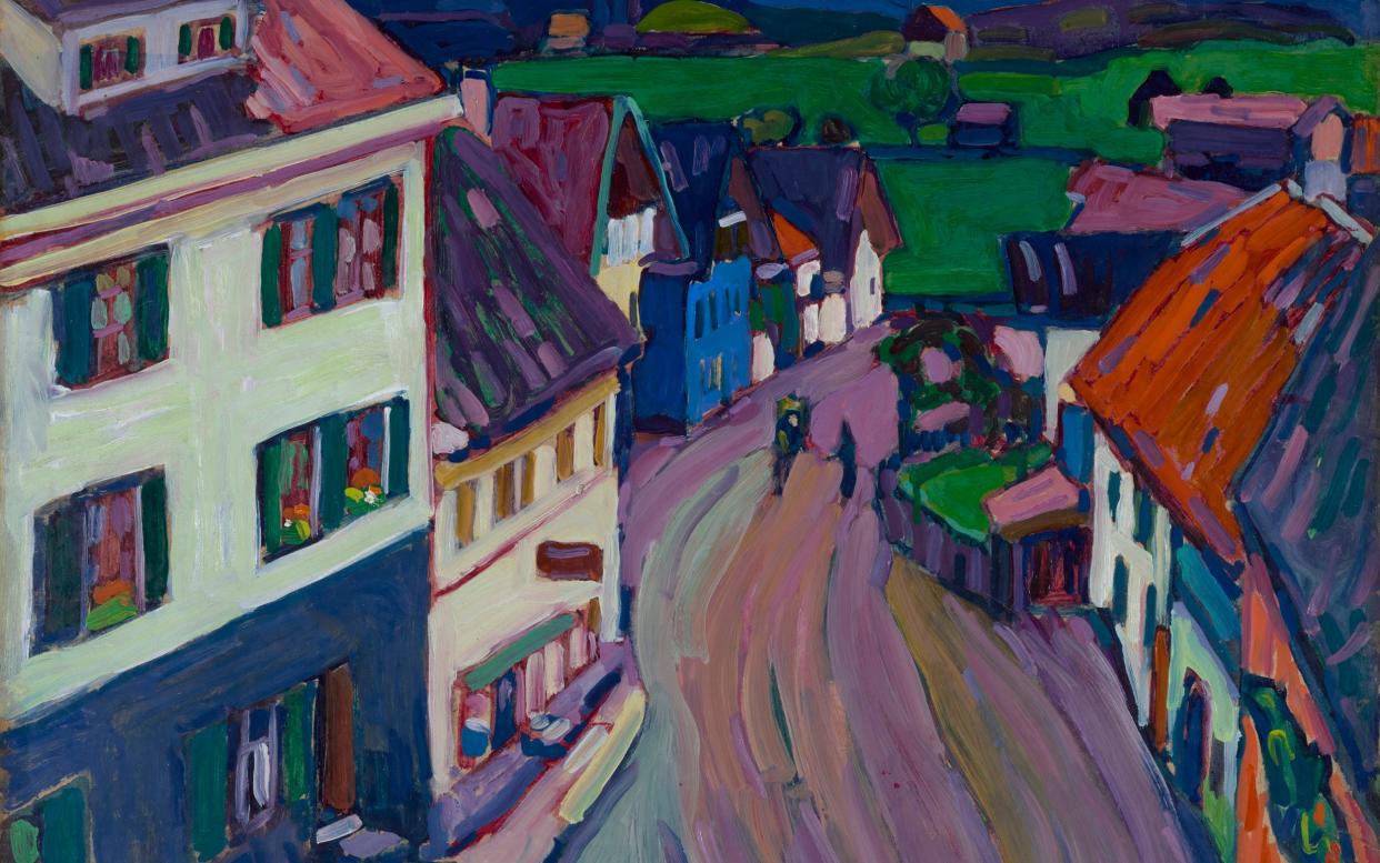 Kandinsky's Johannisstrasse from a Window of the Griesbräu, 1908.