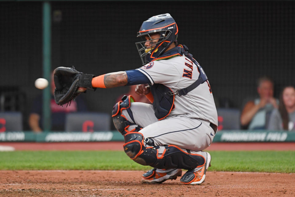 The Houston Astros won the World Series with Martín Maldonado as their primary catcher. Despite his modest offensive numbers, he provided value with his adept pitch framing. (George Kubas/Diamond Images via Getty Images)