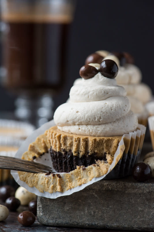 <p>The First Year</p><p>This is a crowd favorite mini coffee cheesecake recipe that you’ll use over and over! The whole recipe is only 7 ingredients and you make it in a regular size muffin pan!</p><p><strong>Get the recipe: <a href="https://thefirstyearblog.com/mini-coffee-cheesecakes/" rel="nofollow noopener" target="_blank" data-ylk="slk:Mini Coffee Cheesecakes;elm:context_link;itc:0;sec:content-canvas" class="link rapid-noclick-resp">Mini Coffee Cheesecakes</a></strong></p>
