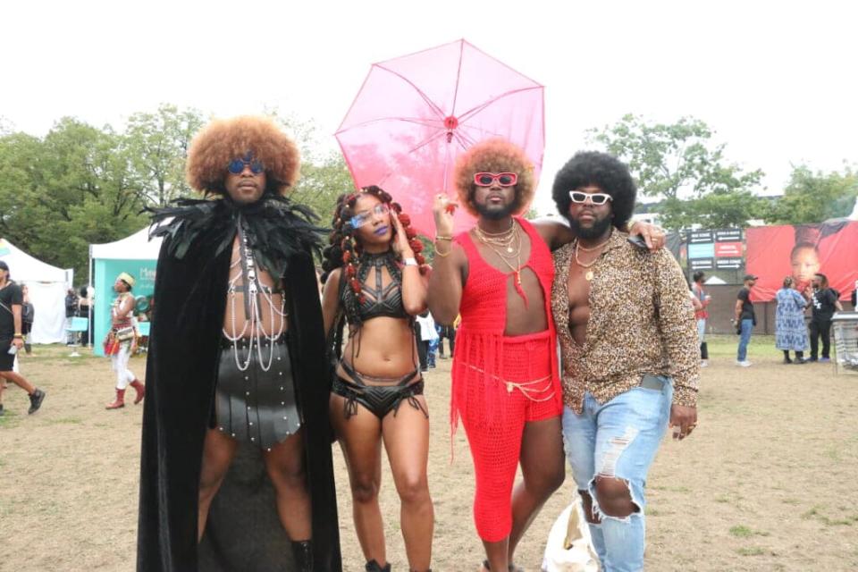 For many attendees, Afropunk Brooklyn Fest was not a masquerade but an event for displaying dynamic fashion choices. (Photo by Matthew Allen)
