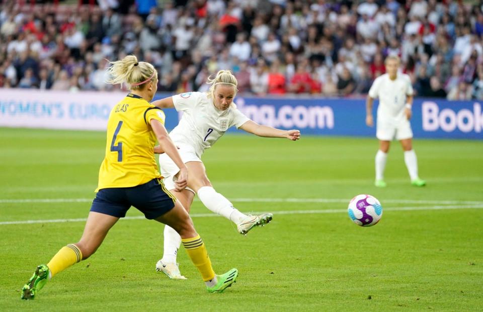 Mead fired England into a 34th-minute lead (Nick Potts/PA) (PA Wire)