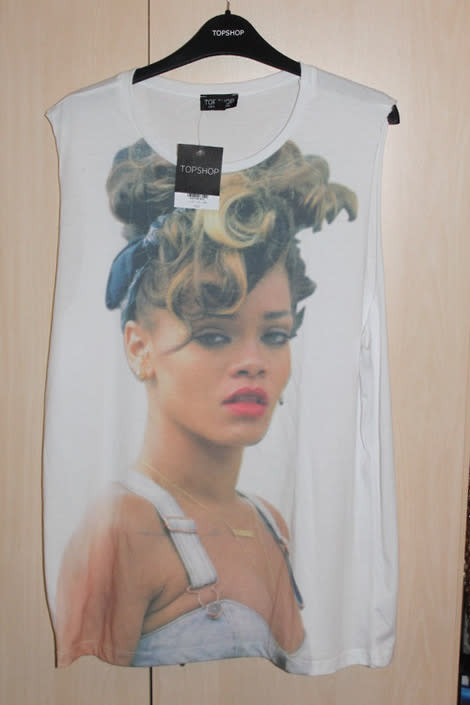 <div class="caption-credit">Photo by: Topshop</div><div class="caption-title"><b>Rihanna's Topshop Shirt</b></div>Topshop wanted to ride the wave of Rihanna's remarkable commercial success, so the retailer created a screen-printed muscle tee featuring the Barbadian beauty's image and sold it under the name "Rihanna Tank." But no one from the mass-market merchant asked the hitmaker for approval to use the photograph, which was taken during filming of a music video in Northern Ireland in 2011. Following failed negotiations between the two parties, RiRi brought suit against the chain's parent company, Arcadia, seeking $5 million in damages. In July, the High Court in London ruled in the "Rude Boy" singer's favor in a two-minute judgment that stated that Topshop duped fans and may have damaged Rihanna's reputation. An assessment of damages to be dispersed to the songstress has yet to be determined. Take a bow, Ri, you won this round fair and square.