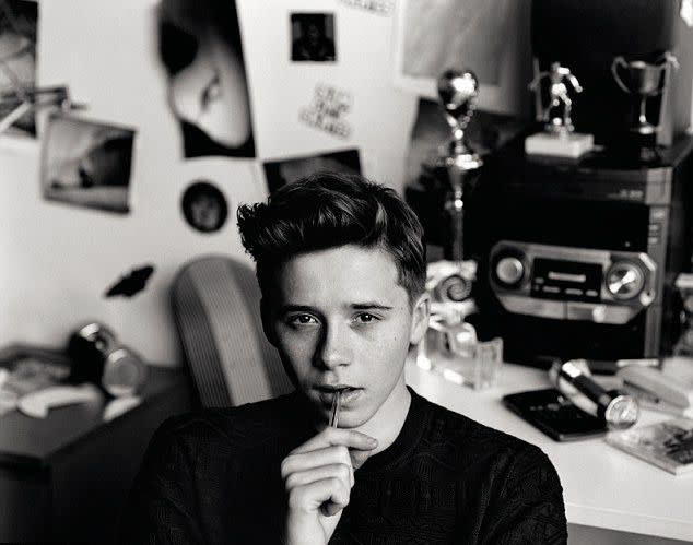 Brooklyn Beckham for Man About Town, modelling debut.