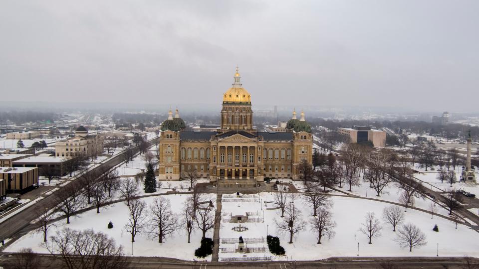 The Iowa Capitol in Des Moines, shown on Jan. 6, 2021.