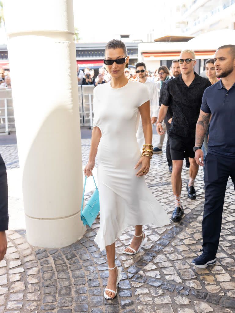 Bella Hadid's chic white dress in Cannes has a surprise at the back