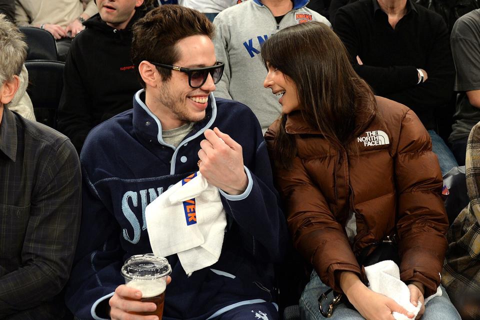 Pete Davidson and Emily Ratajkowski Look Cozy on NYC Courtside: 'She