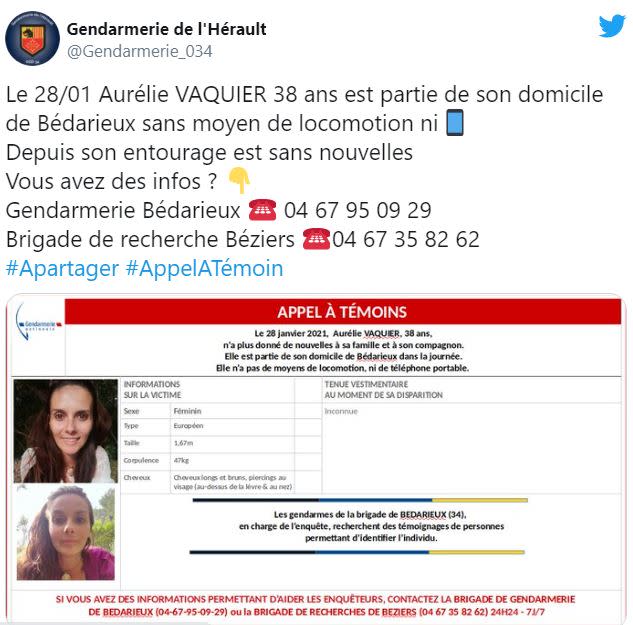 Twitter @Gendarmerie_034