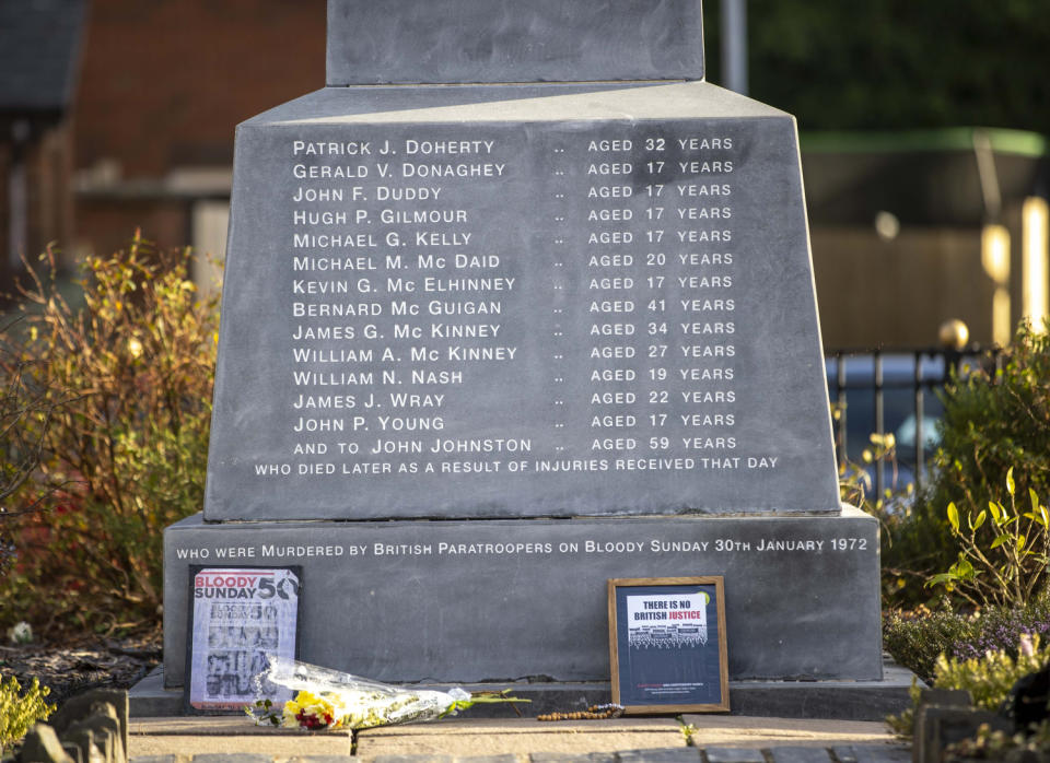 Bloody Sunday Memorial in Derry (Liam McBurney/PA)