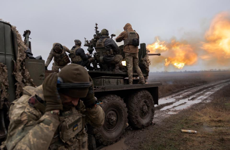 Ukrainian servicemen operating on a frontline in Zaporizhzhia area, Ukraine (EPA)