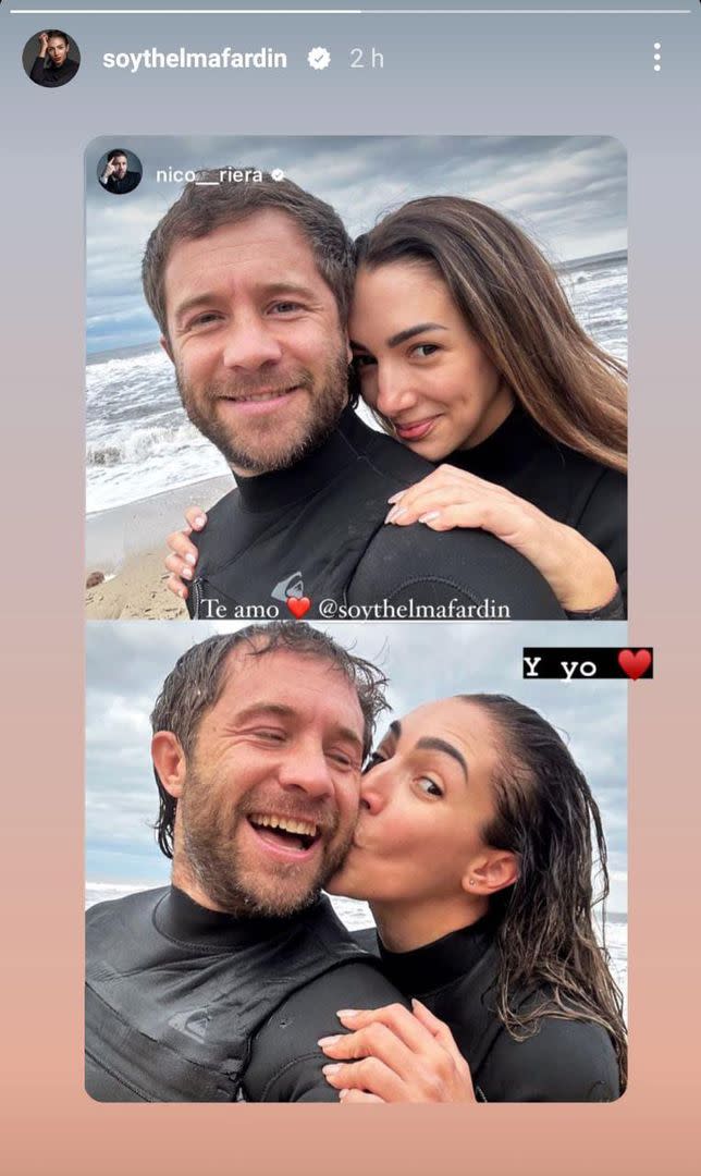 Thelma Fardin y Nico Riera compartieron las fotos de su viaje