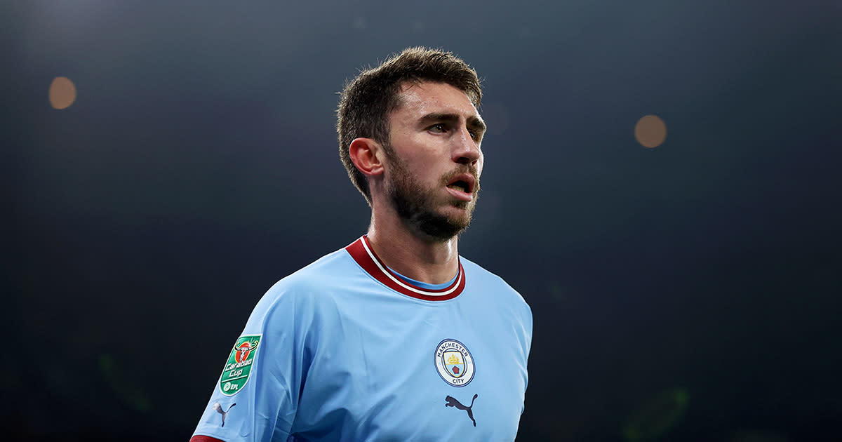  Tottenham Hotspur target Aymeric Laporte of Manchester City in action during the Carabao Cup Fourth Round match between Manchester City and Liverpool at Etihad Stadium on December 22, 2022 in Manchester, England. 