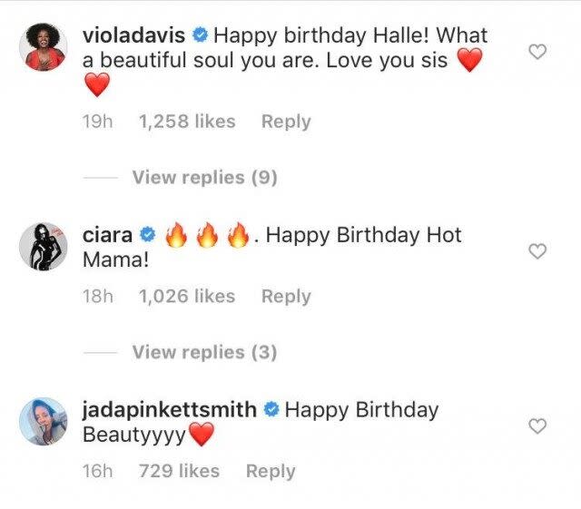 Stars including Viola Davis and Jada Pinkett Smith commented on the sexy snap.