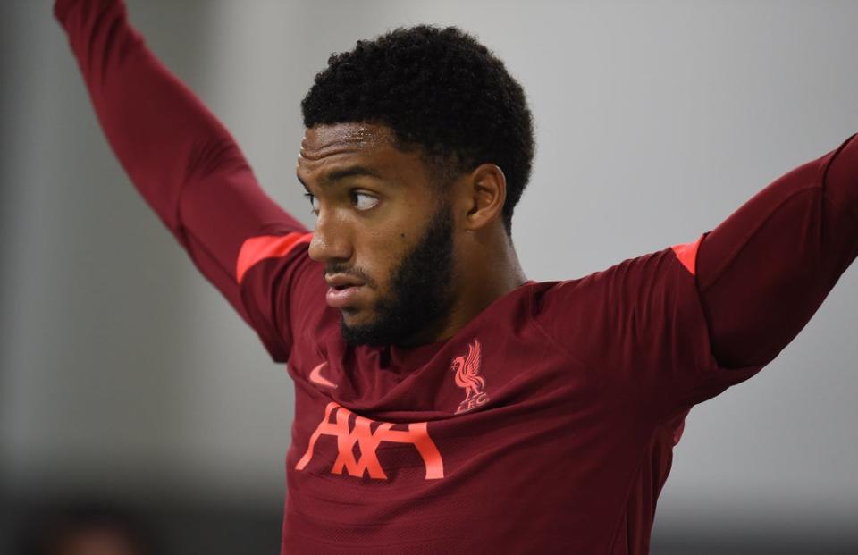 Joe Gomez of Liverpool during a training session (Getty)